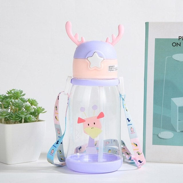 Copy of Kids Sippy Water Bottle Antler (Pink)