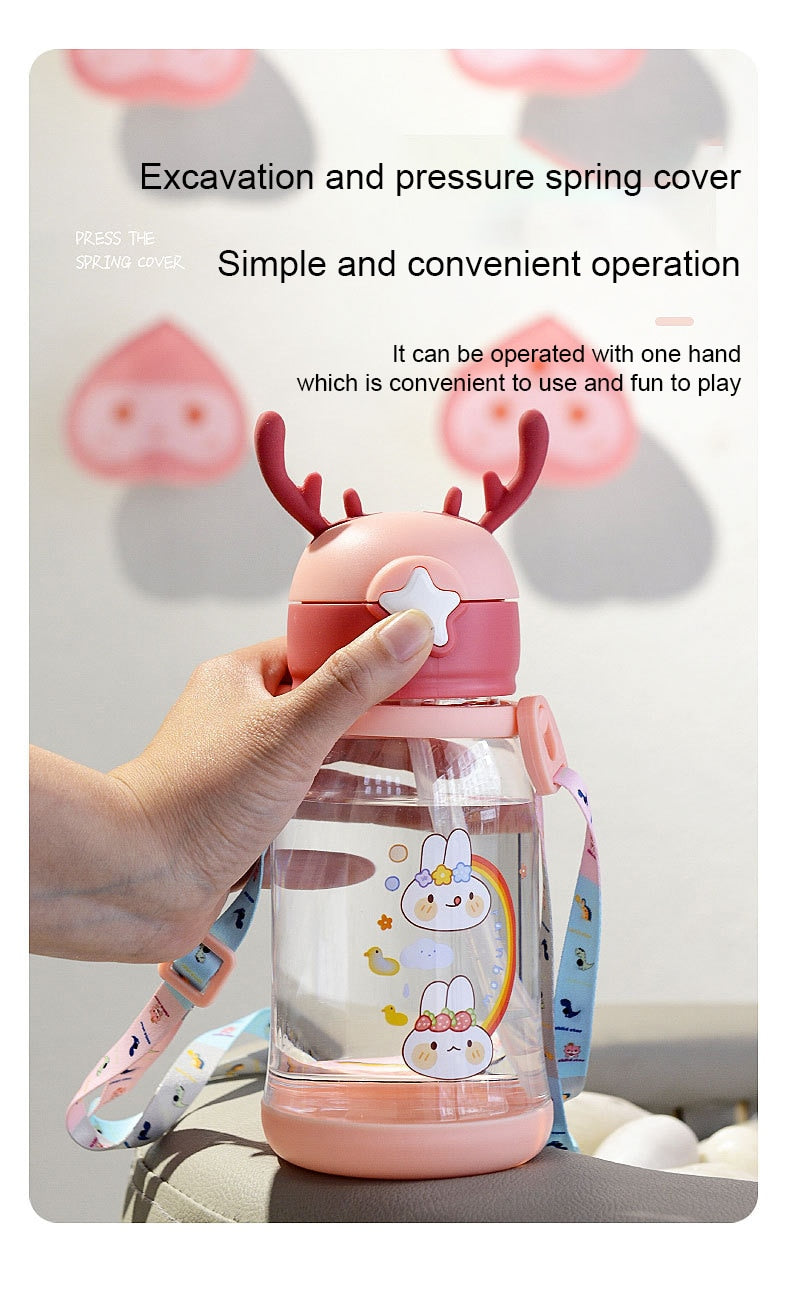 Copy of Kids Sippy Water Bottle Antler (Pink)
