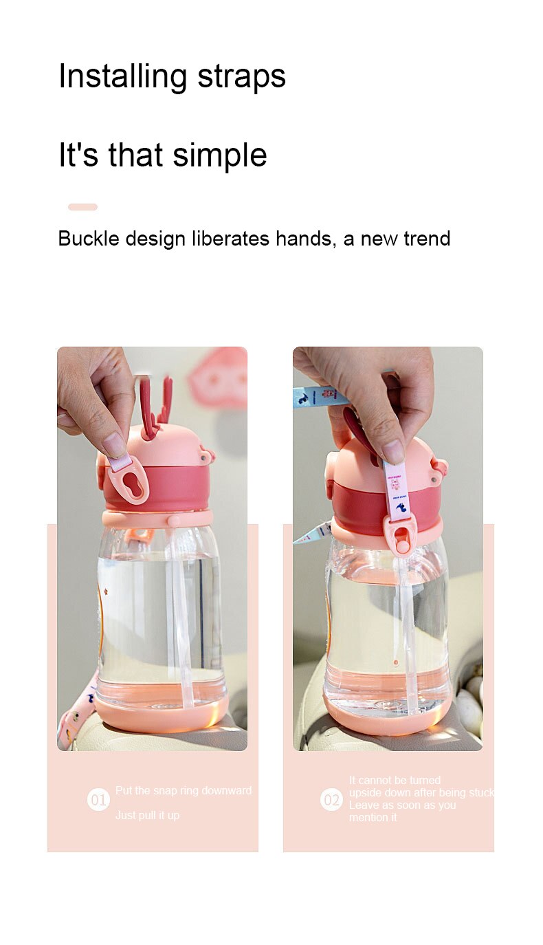 Copy of Kids Sippy Water Bottle Antler (Pink)