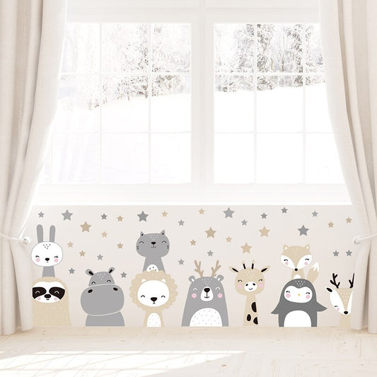 Forest Animals Stars Wall Decal for Kids Room