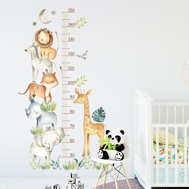 Cartoon Animal Height Ruler Decal