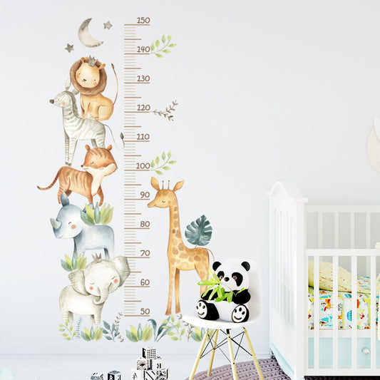 Cartoon Animal Height Ruler Decal