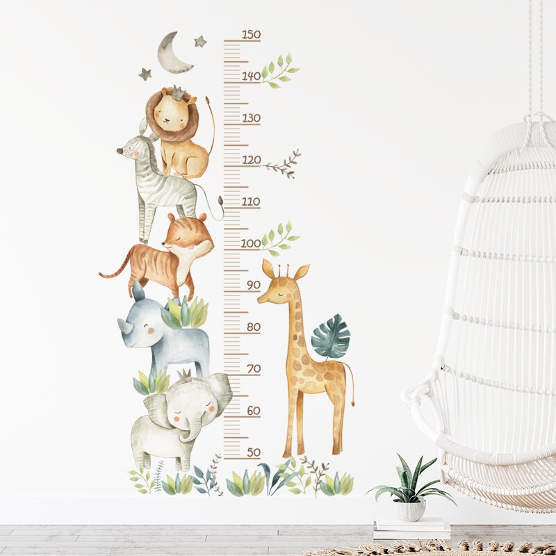 Cartoon Animal Height Ruler Decal