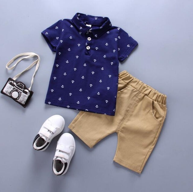 Boys 2 pcs Short Set (Nautical polo)