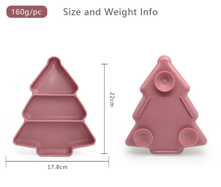 Christmas Tree Shaped Silicone Divided Plate