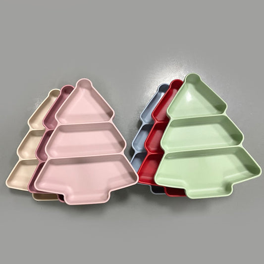 Christmas Tree Shaped Silicone Divided Plate