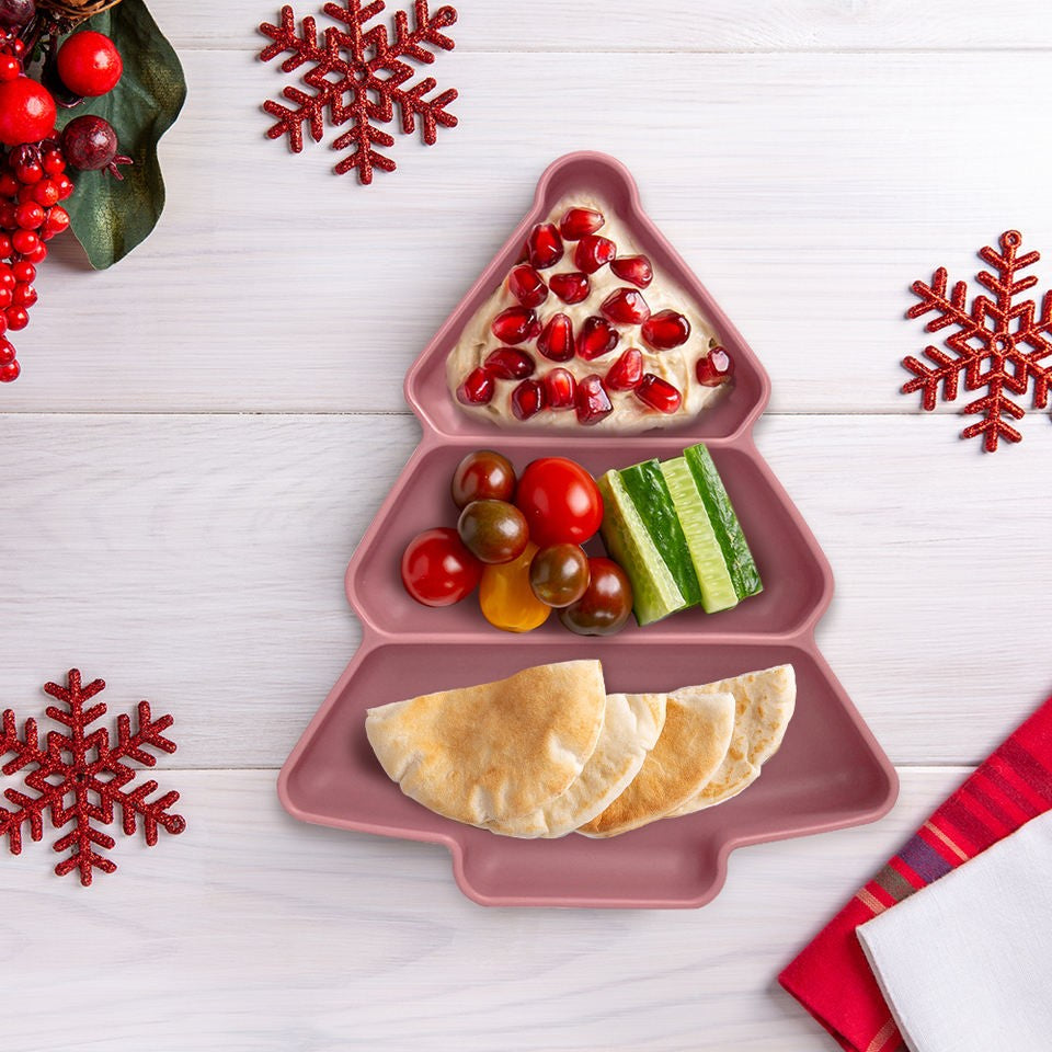 Christmas Tree Shaped Silicone Divided Plate